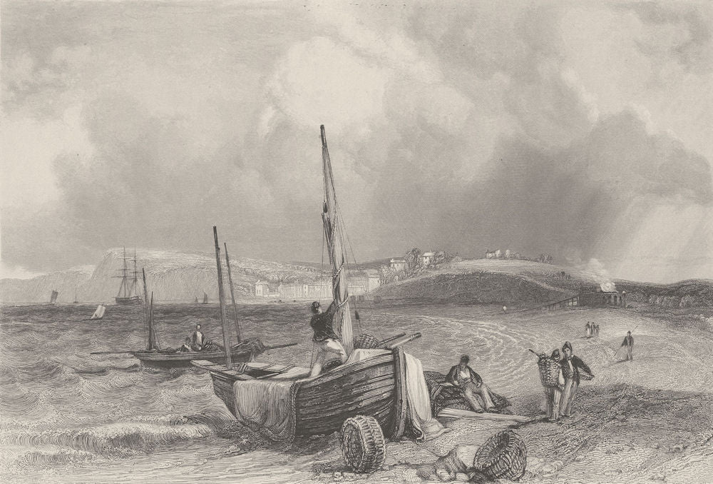 Budleigh Salterton. Devon. FINDEN 1842 old antique vintage print picture